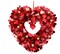 14" Heart Shaped Front Door Wreath Valentines Door Wreath with LED Lights for Indoor Outdoor Home Wedding Party Decorations